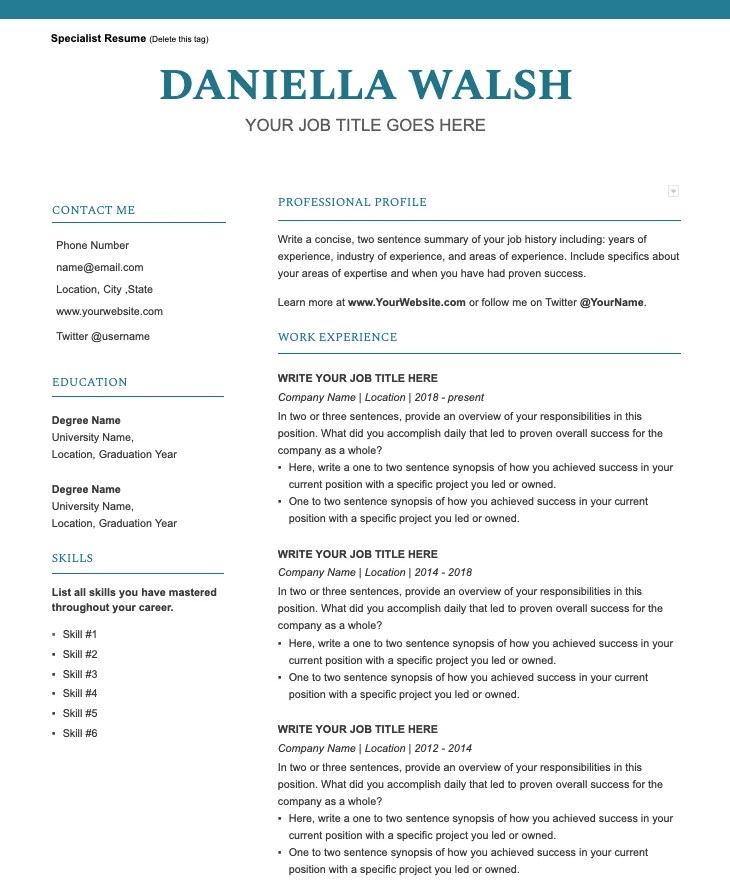 12 Free Resume Templates for Marketing, Sales & Service Jobs